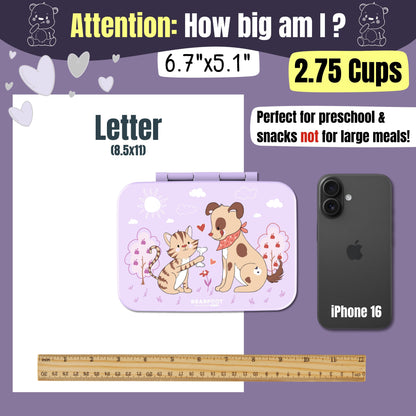 Lunch box with compartments, leakproof – Purple Dog & Cat