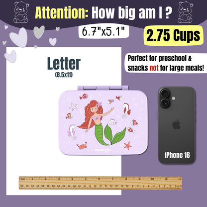 Lunch box with compartments, leakproof – Purple Mermaid