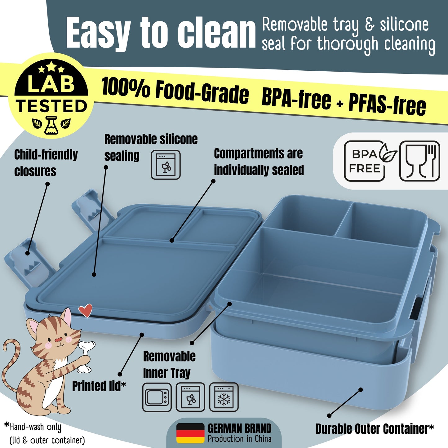 Lunch box with compartments, lightweight & leakproof – Tractor