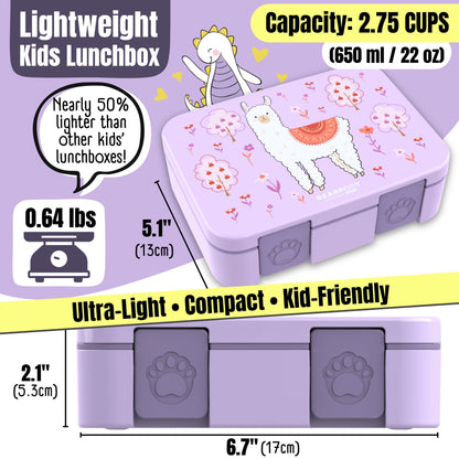 Lunch box with compartments, lightweight & leakproof – Purple Llama
