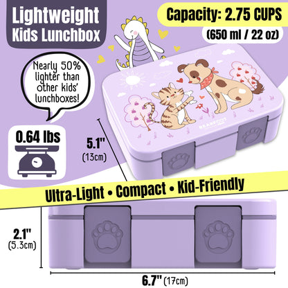 Lunch box with compartments, leakproof – Purple Dog & Cat