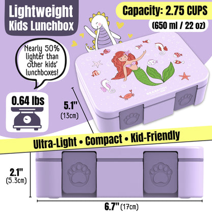 Lunch box with compartments, leakproof – Purple Mermaid