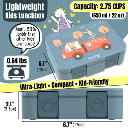 Lunch box with compartments, lightweight & leakproof – Fire Truck