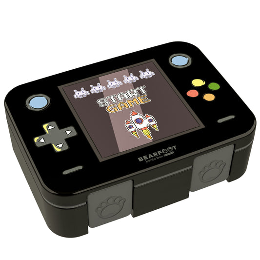 Lunch box with compartments, lightweight & leakproof – Black Gaming