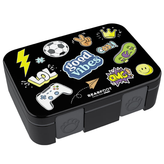 Lunch box with compartments, lightweight & leakproof – Black Stickers