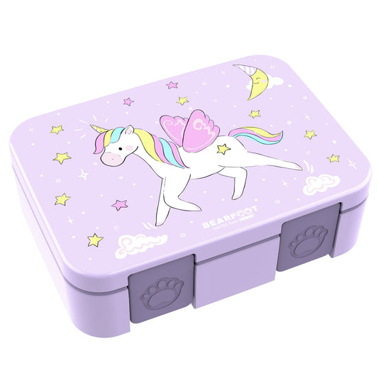 Lunch box with compartments, lightweight & leakproof – Purple Unicorn